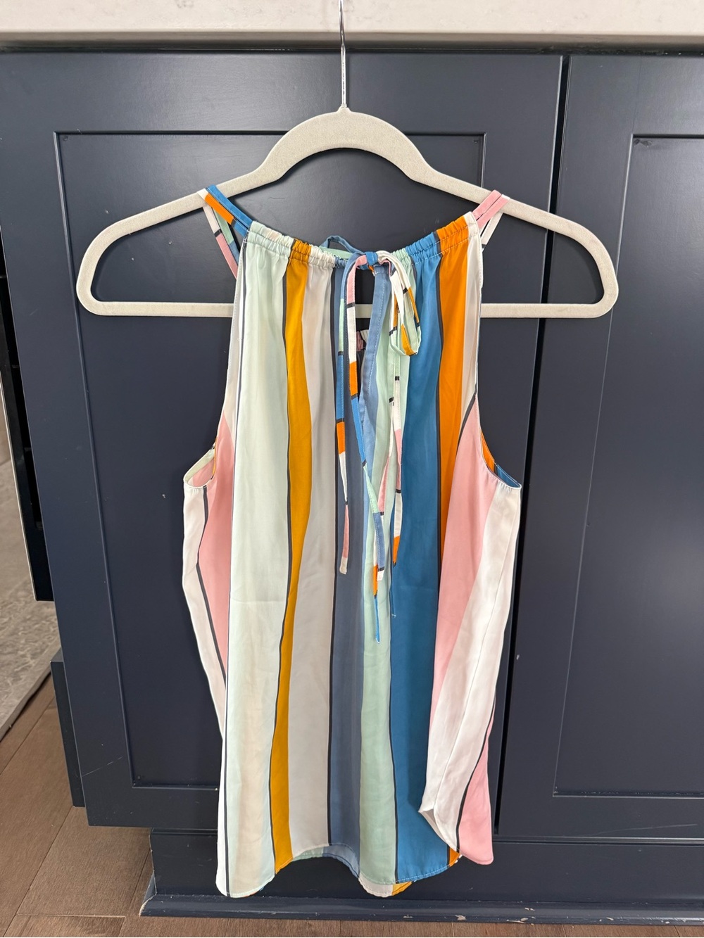 LOFT Multicolor Vertical Stripe Halter Camisole